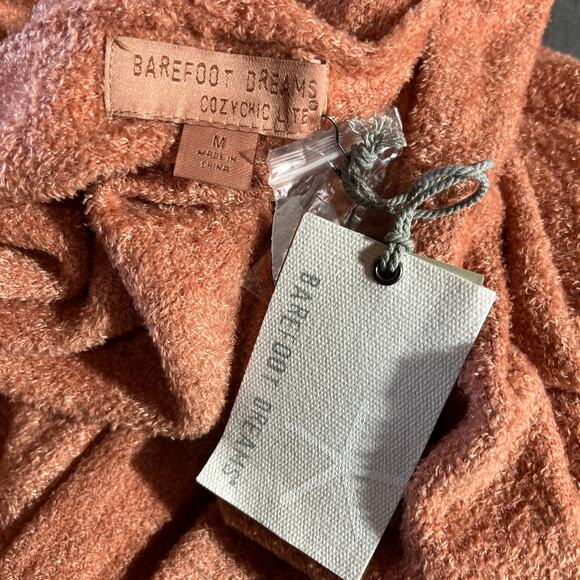 Barefoot Dreams CozyChic Lite Cardigan Sweater Womens Medium Amberglow Hooded - Picture 5 of 10